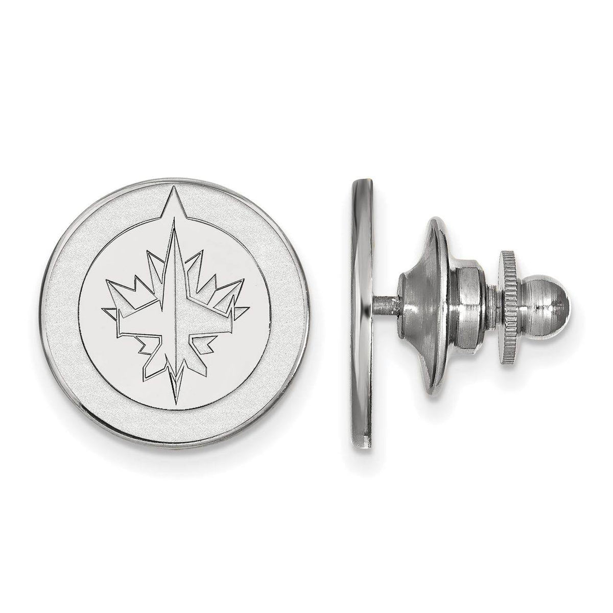 14K White Gold Winnipeg Jets Lapel Pin H6530