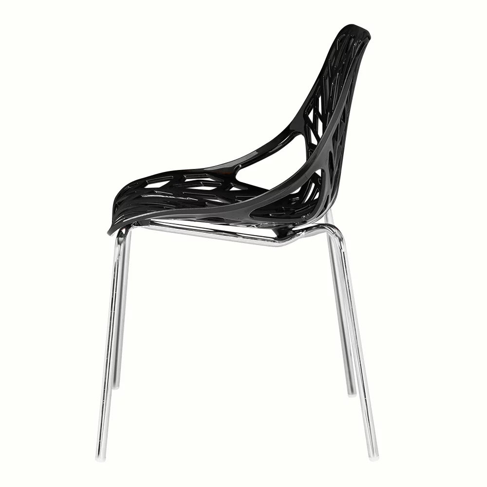 Black Stackable Dining Chairs Set of 4 H5014