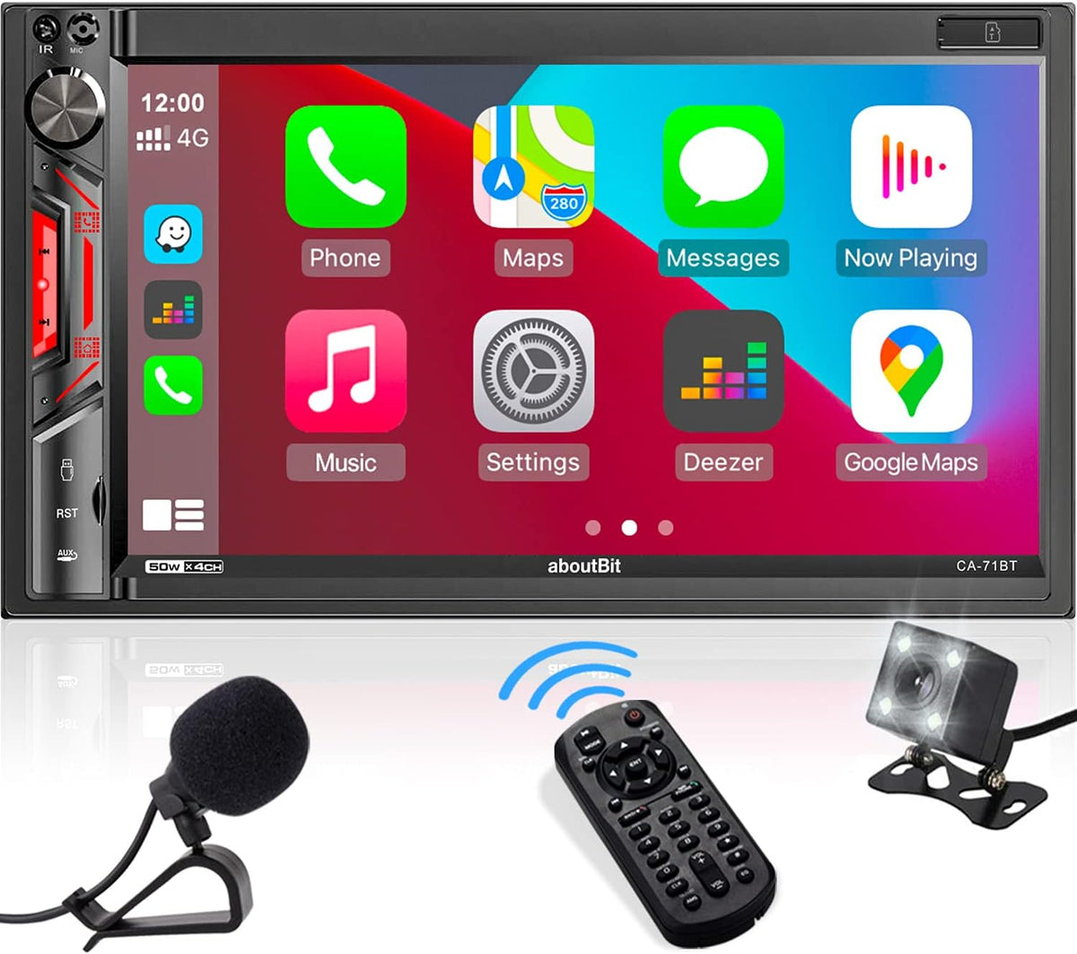 Car Stereo Receiver with Bluetooth, 7 HD Capacitive Touchscreen, AM/FM Car Radio G814