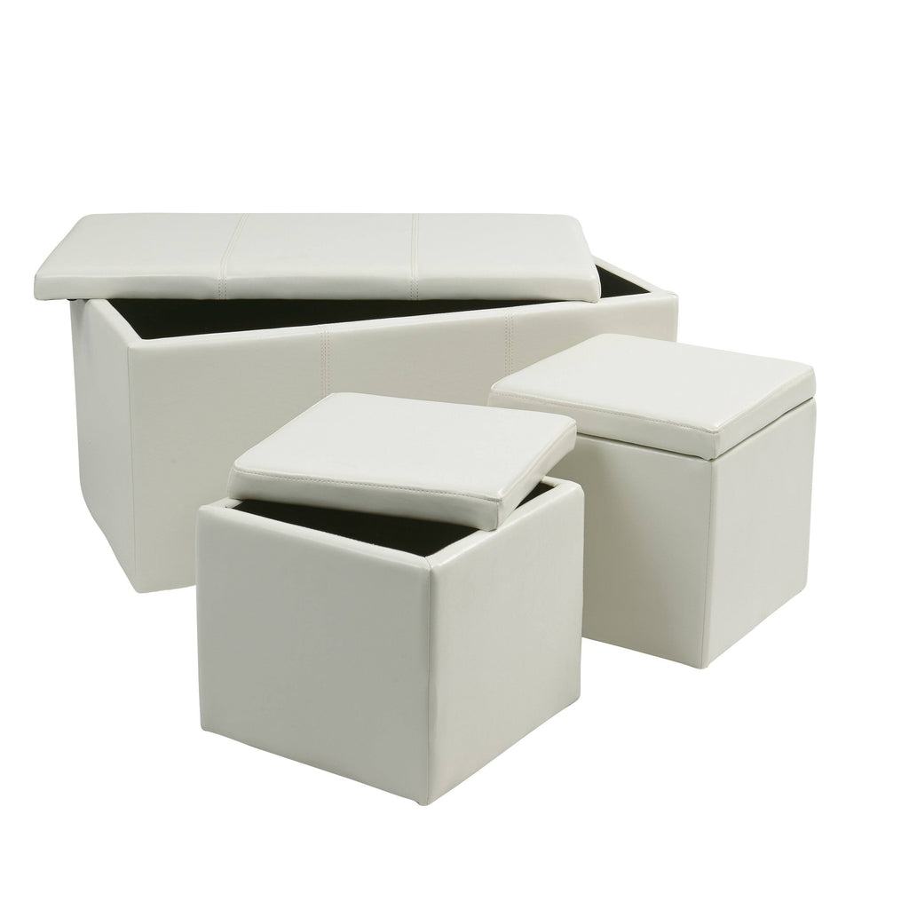 Purple Vinyl Ottoman Set Y10834