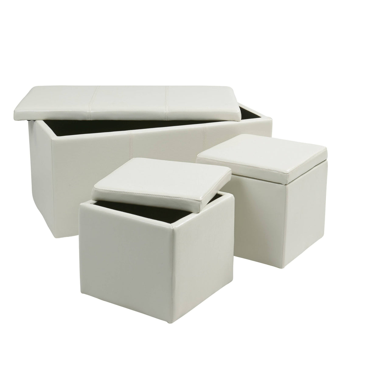 Purple Vinyl Ottoman Set Y10834