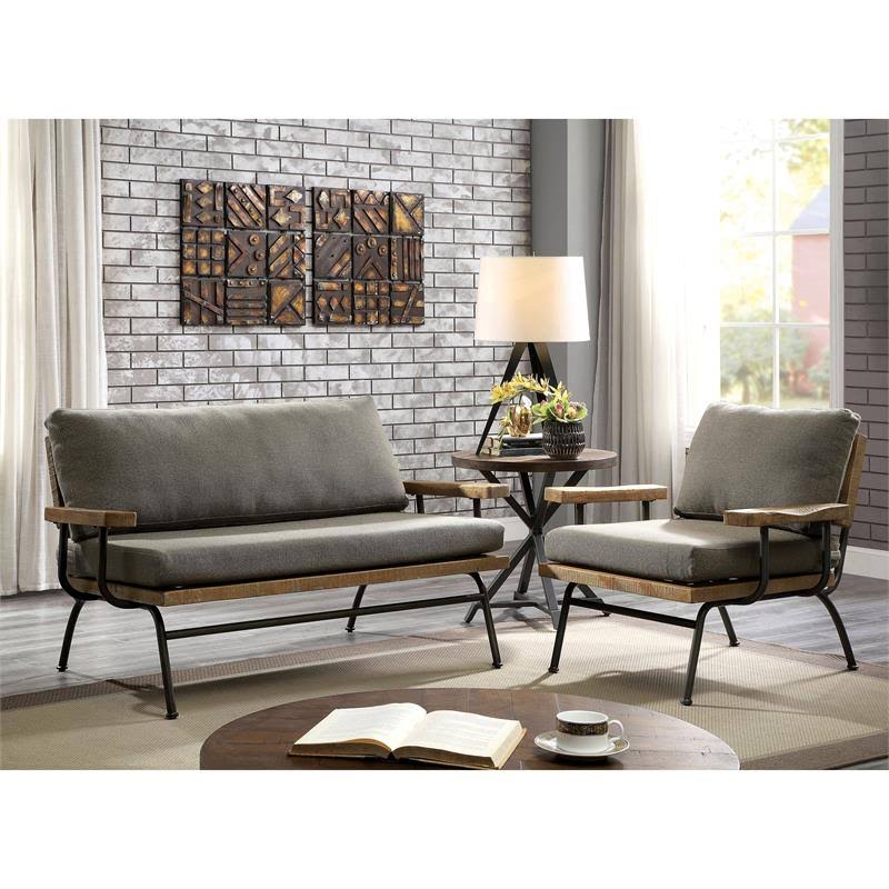 Rustic Metal Legs Accent Chair K821