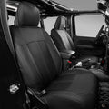 Black+Red PU Leather Seat Covers for Jeep Wrangler JK 4 Door, Pack of 2 H8354