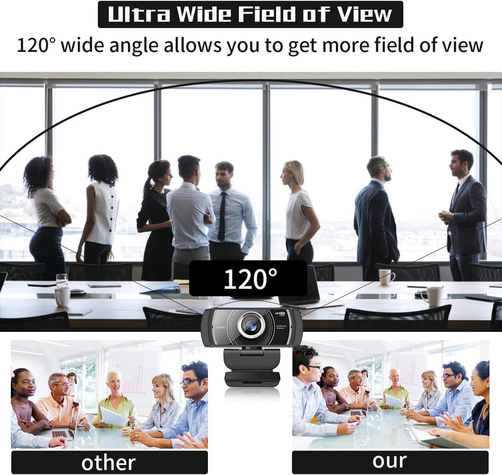 Black 1080P USB Webcam with Microphone A725