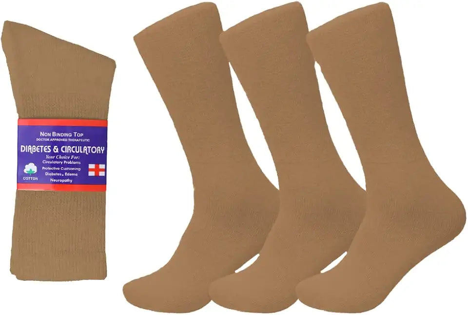 Non-Binding Cotton Crew Diabetic Socks J3763