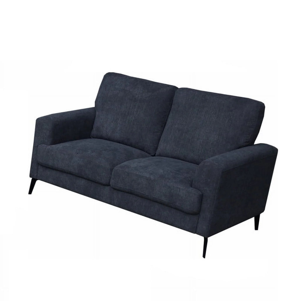 Black Chenille Sofa Loveseat W40186