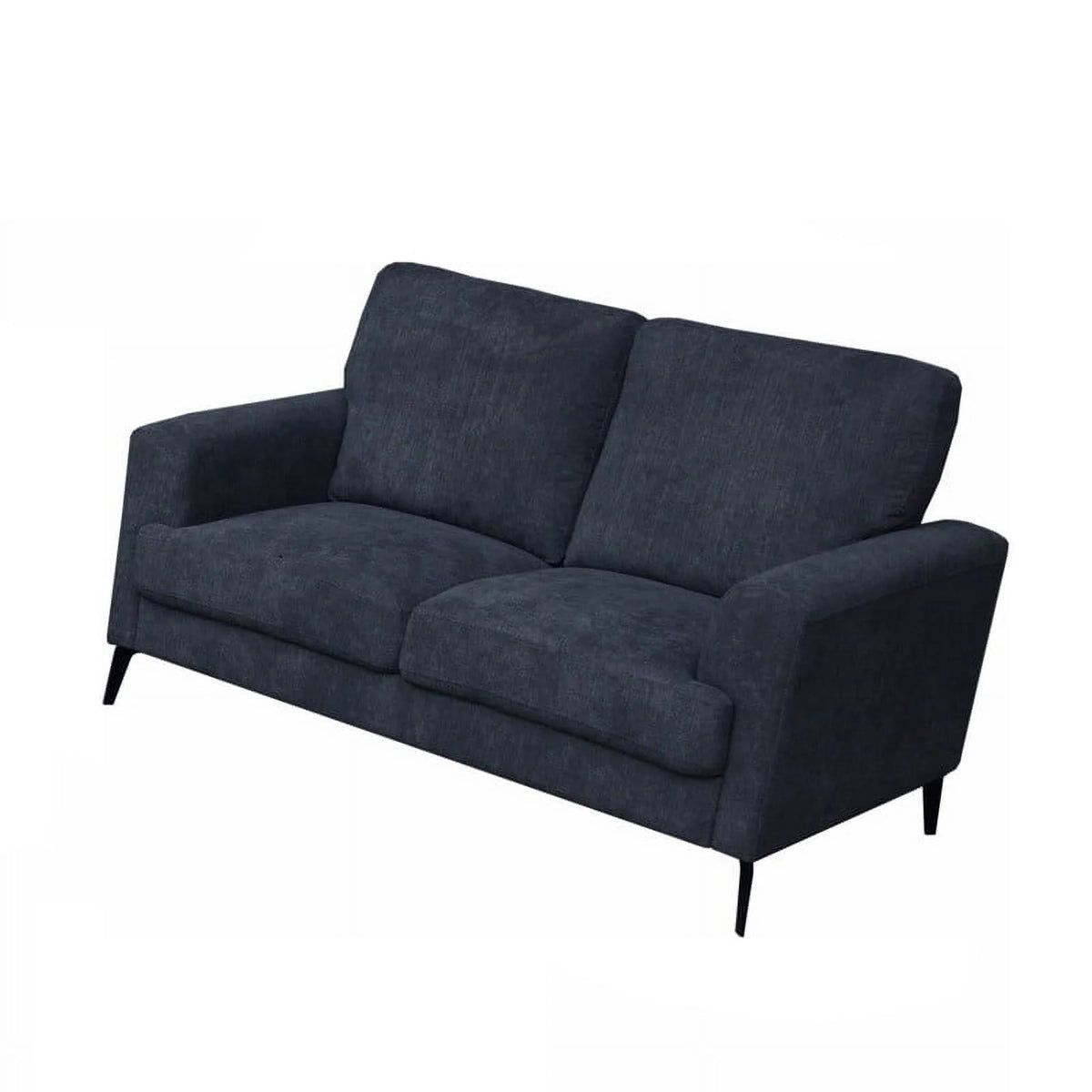 Black Chenille Sofa Loveseat W40186