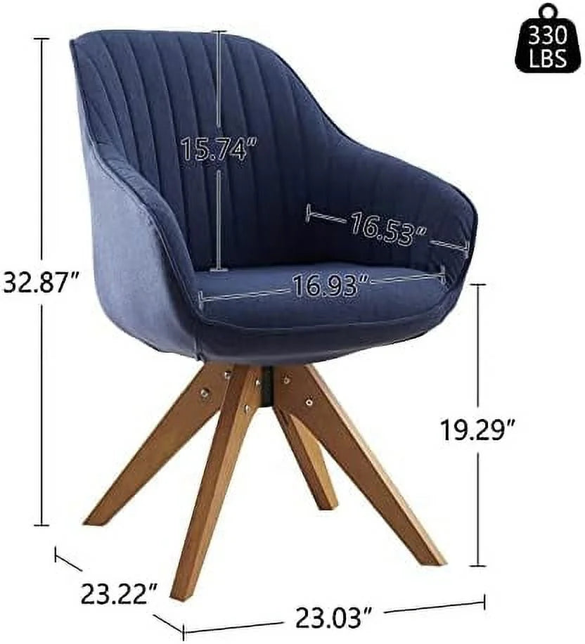 Mid Century Modern Swivel Accent Chair with Beech Wood Legs J540