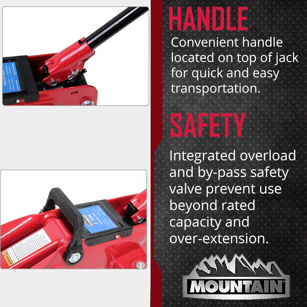 2 Ton Trolley Jack, 4,000 LB Capacity, Heavy Duty Steel, Pack of 2 K822