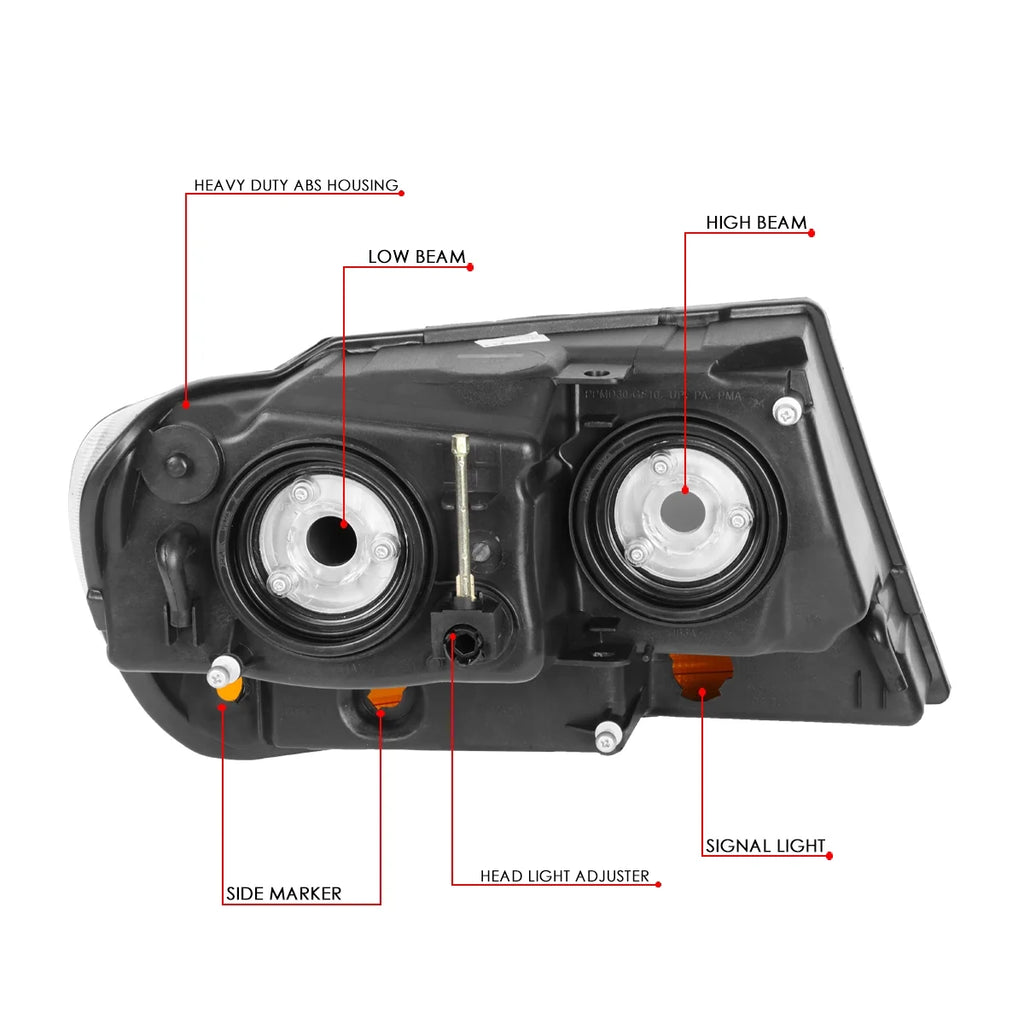 Black Housing Amber Side Headlight Headlamps for Jeep Grand Cherokee L752091