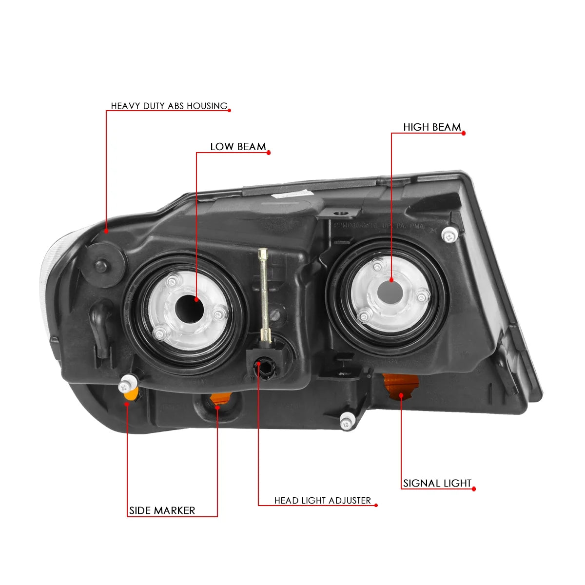 Black Housing Amber Side Headlight Headlamps for Jeep Grand Cherokee L752091
