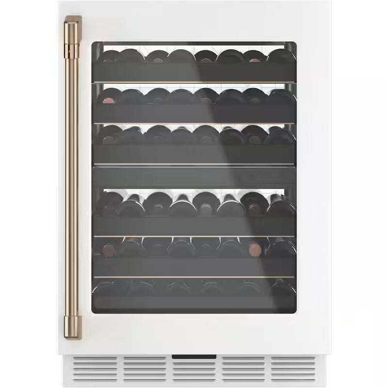 24 in. 46-Bottle Wine Beverage Cooler in Matte White E3320
