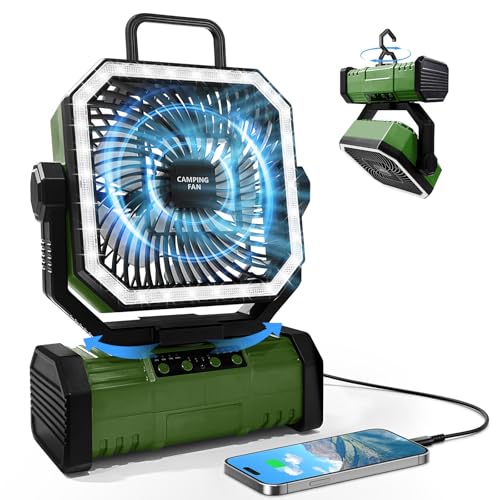 20000mAh Portable Camping Fan with Bluetooth Speaker P1143