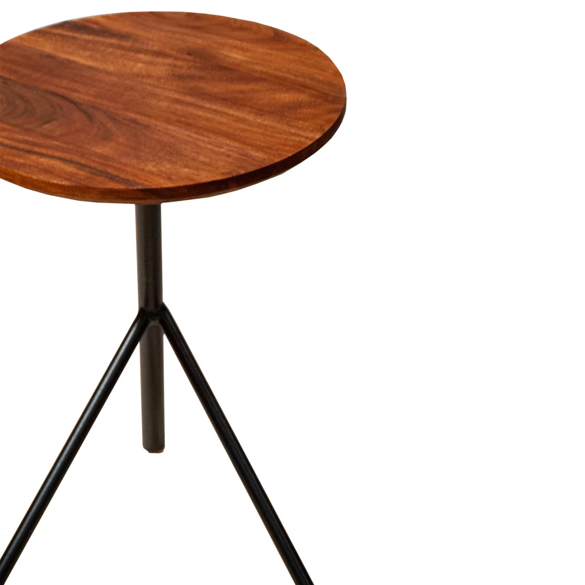 19 Inch Round Acacia Wood End Side Table P9456