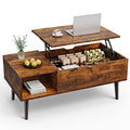 Lift Top Coffee Table with Storage Shelf and Hidden Compartment N98913
