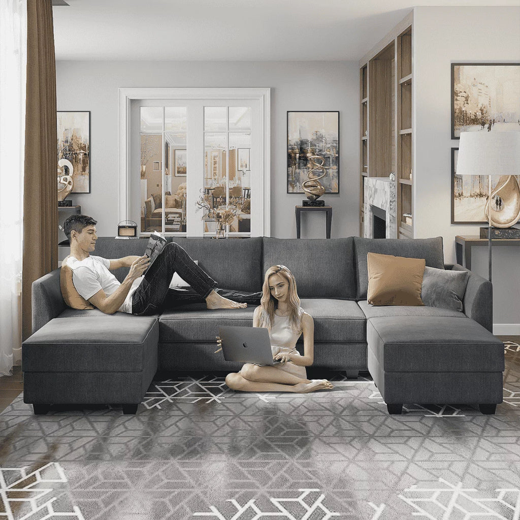 Bluish Grey Sectional Sofa T30586