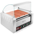Electric Hot Dog Roller Machine with Cover, 11 Rollers, Bun Warming Drawer C829