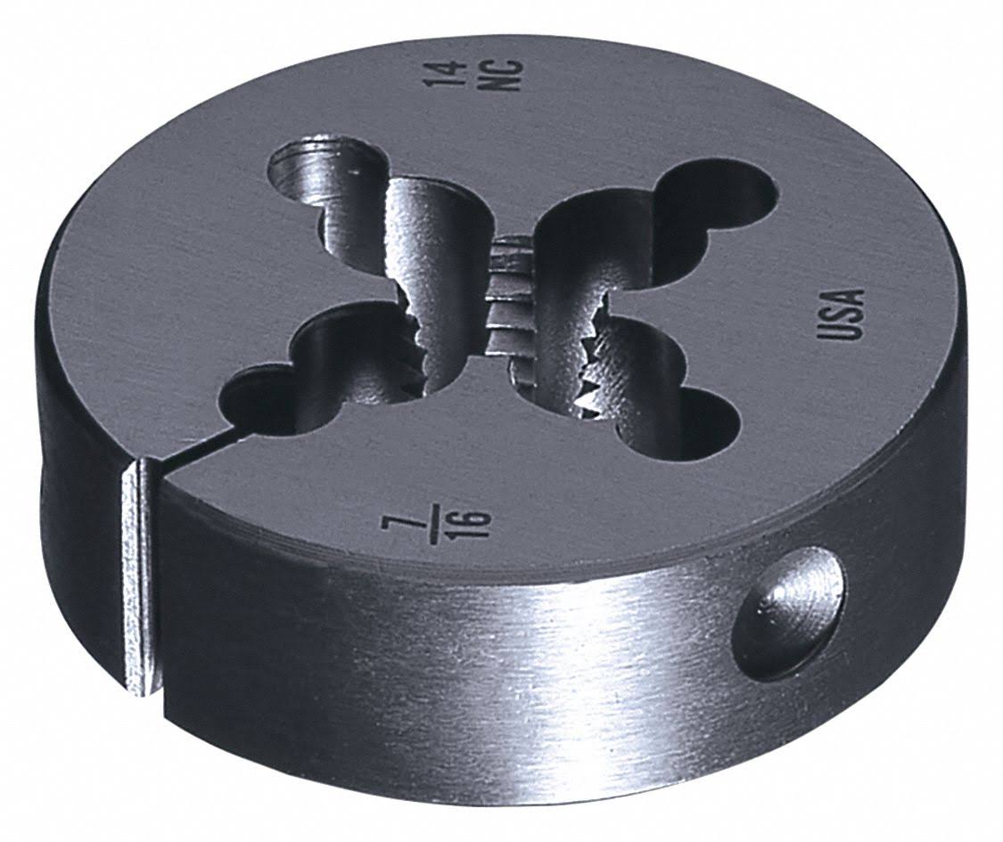3/8-24 UNF Round Adjustable Die, Right Hand Cut, Carbon Steel M313