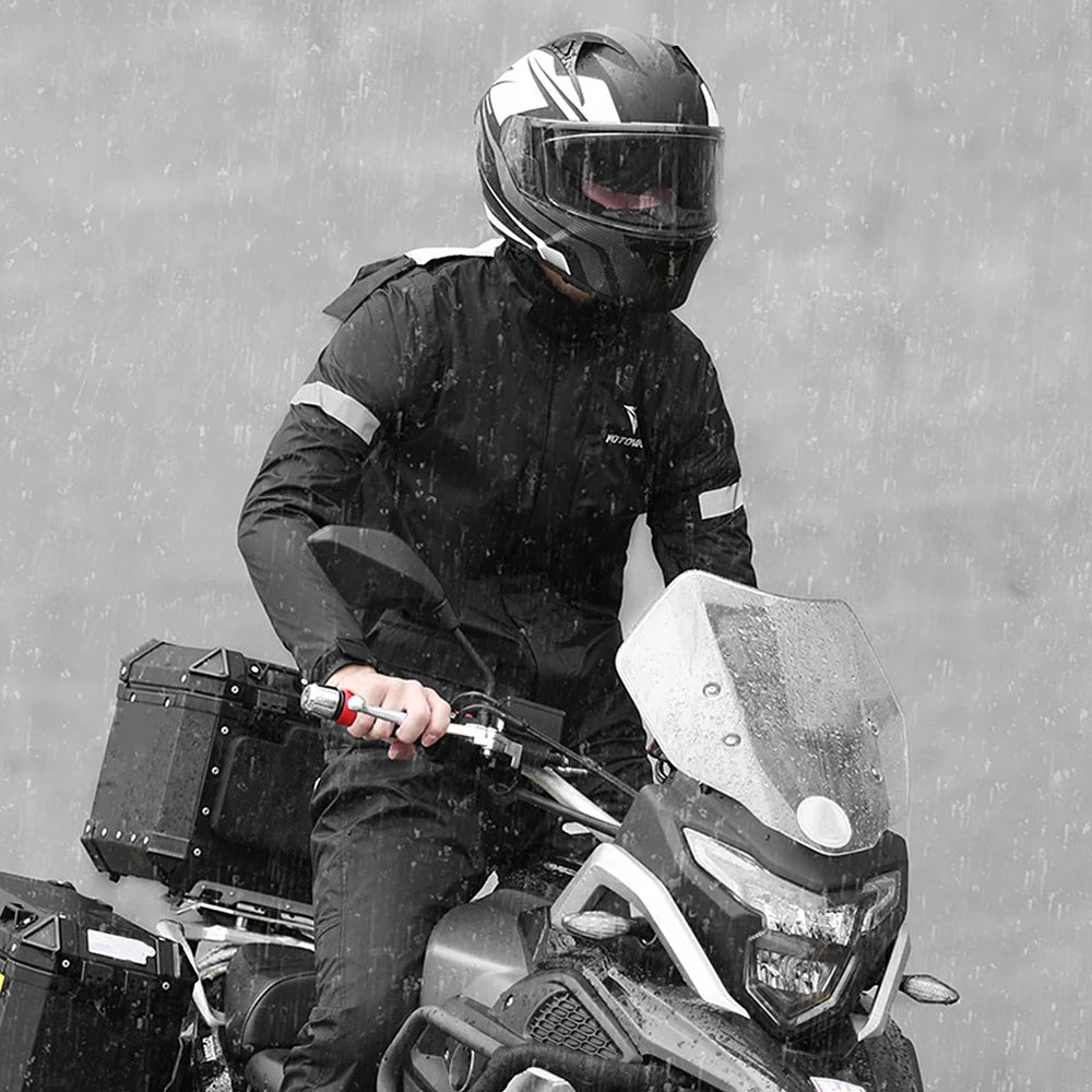 Men Motorcycle Reflective Waterproof Rain Jacket and Pants Rain Gear M246