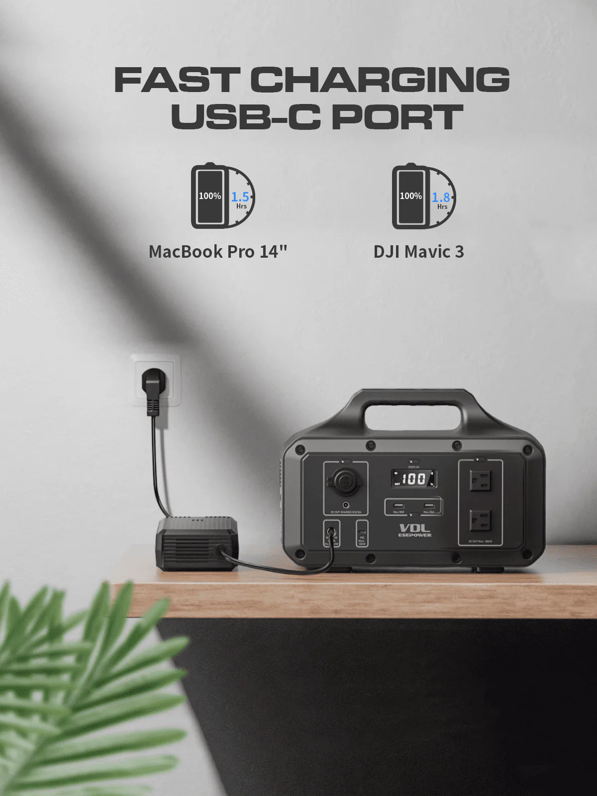 Portable Power Station 800W 510Wh Solar Generator W9582
