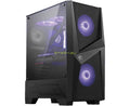 Black Mid Tower Gaming Computer Case with 2x 120 mm RGB PWM Fan T78669