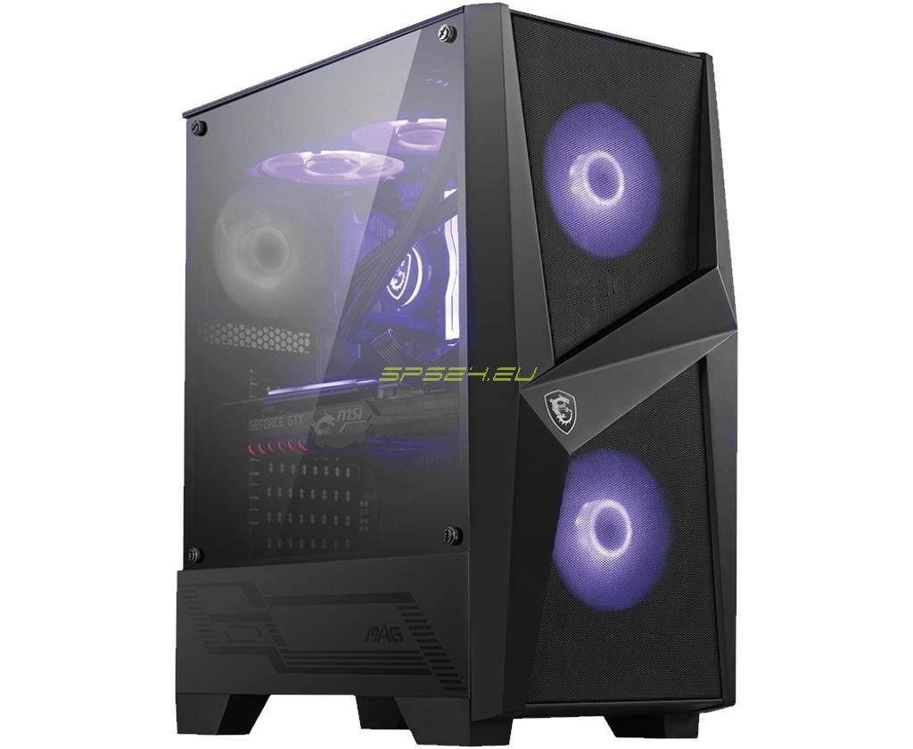 Black Mid Tower Gaming Computer Case with 2x 120 mm RGB PWM Fan T78669