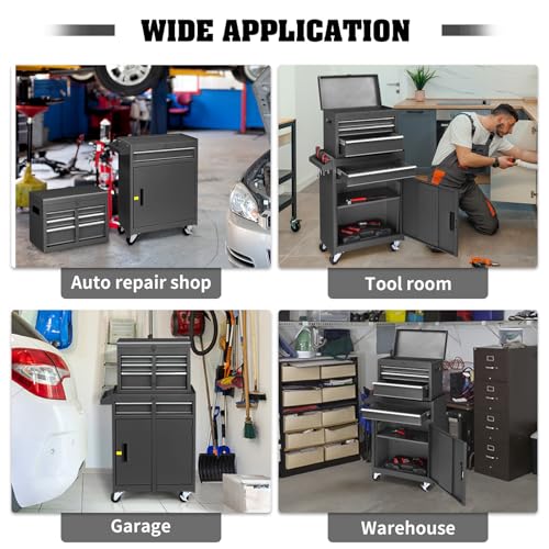 4 Drawer Rolling Tool Chest with Wheels and Lock N69143