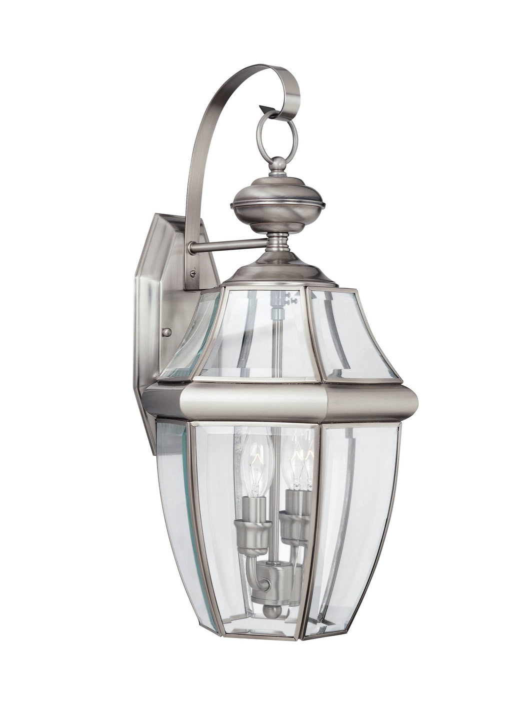 Antique Brushed Nickel Two Light Outdoor Wall Lantern D5585