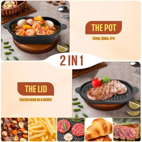 Pre-Seasoned Cast Iron Bread Pan with Lid 2.2QT W407