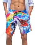 Men's Quick Dry Printed Board Shorts with Mesh Lining M52282