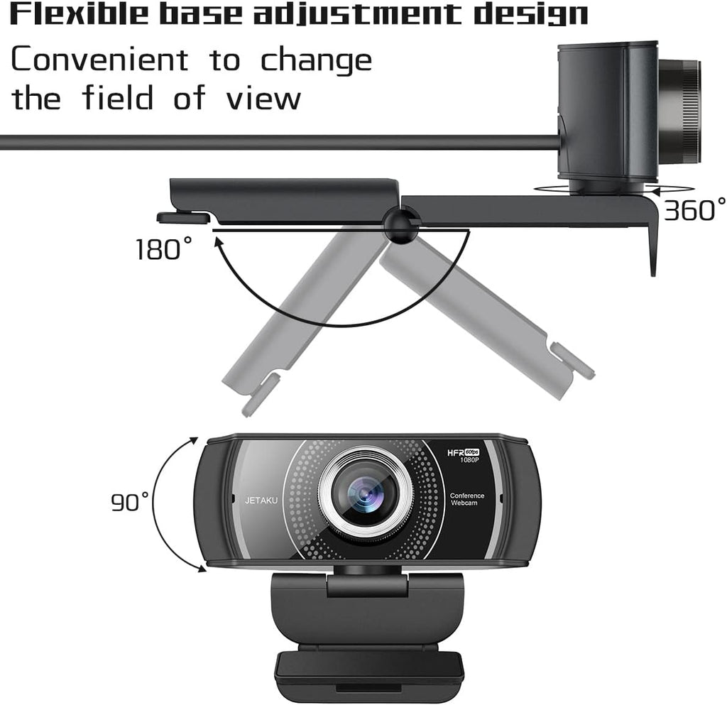 Black 1080P USB Webcam with Microphone A725