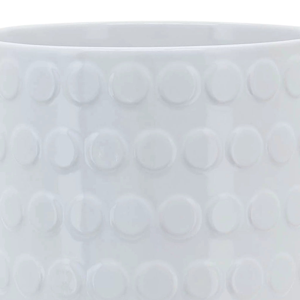 White Ceramic Round Planter B417567