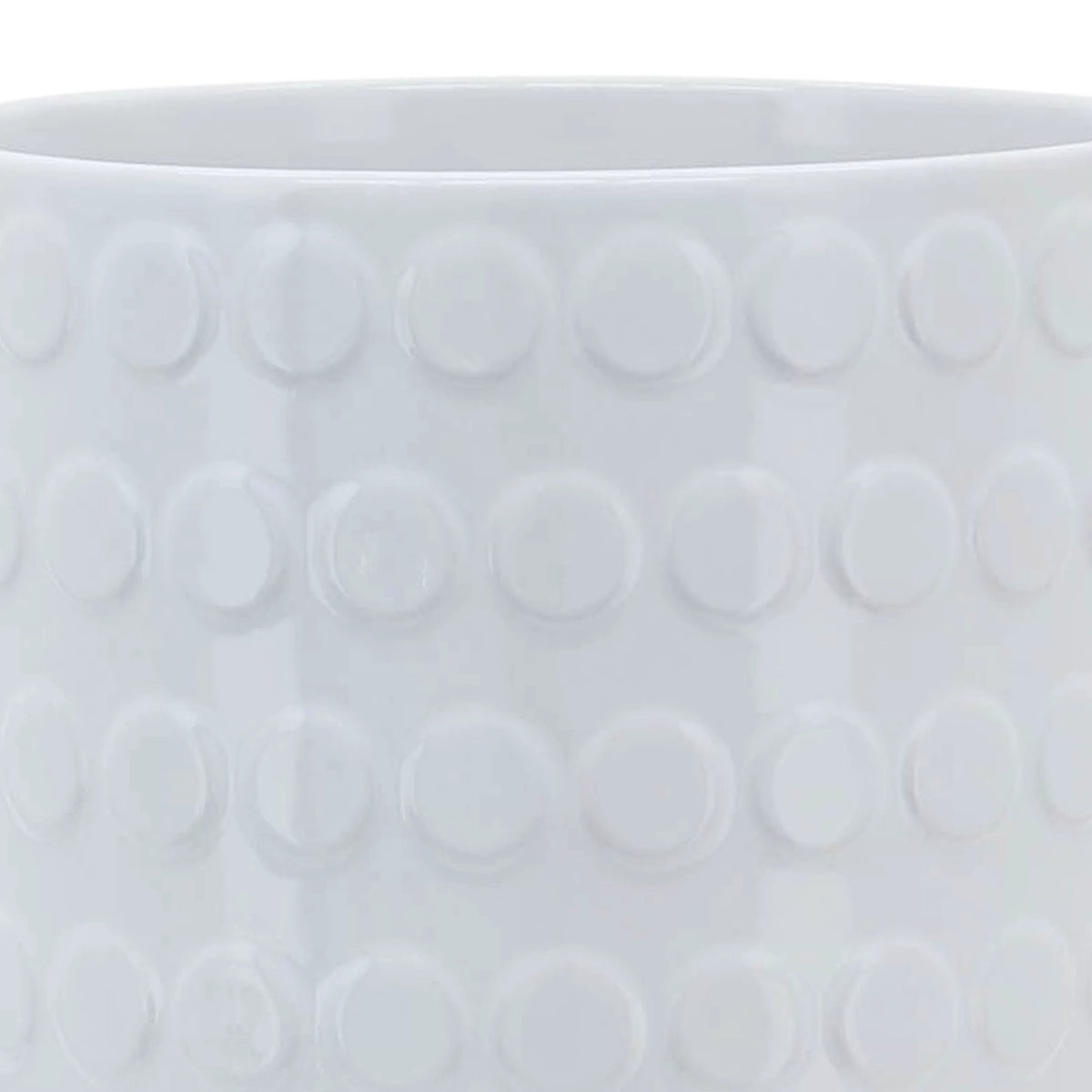 White Ceramic Round Planter B417567